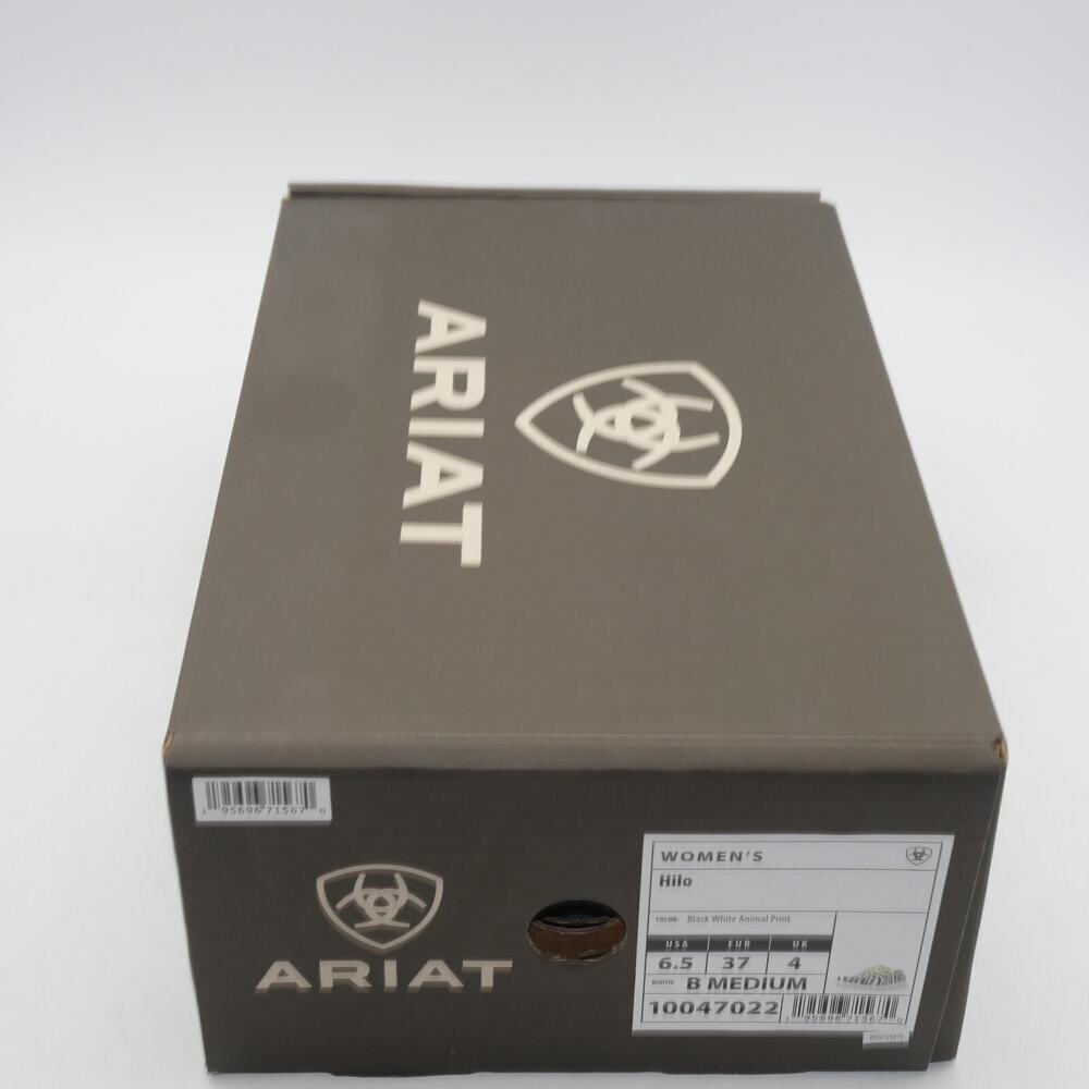 NEW Ariat Women's 6.5 Hilo Mocs Black White Animal Slip On Shoes - Picture 12 of 12